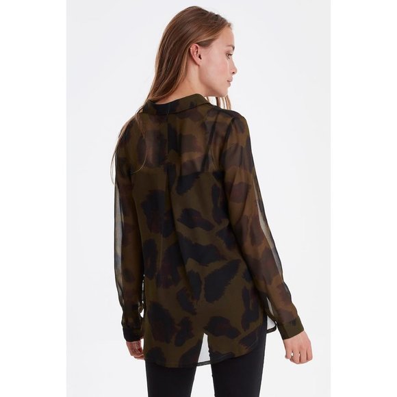 BNWT ICHI Sheer Tunic Blouse - Picture 3 of 8